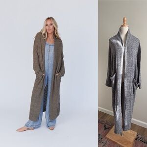 Three Bird Nest Wednesday Duster Cardigan in Gray (Size XL)